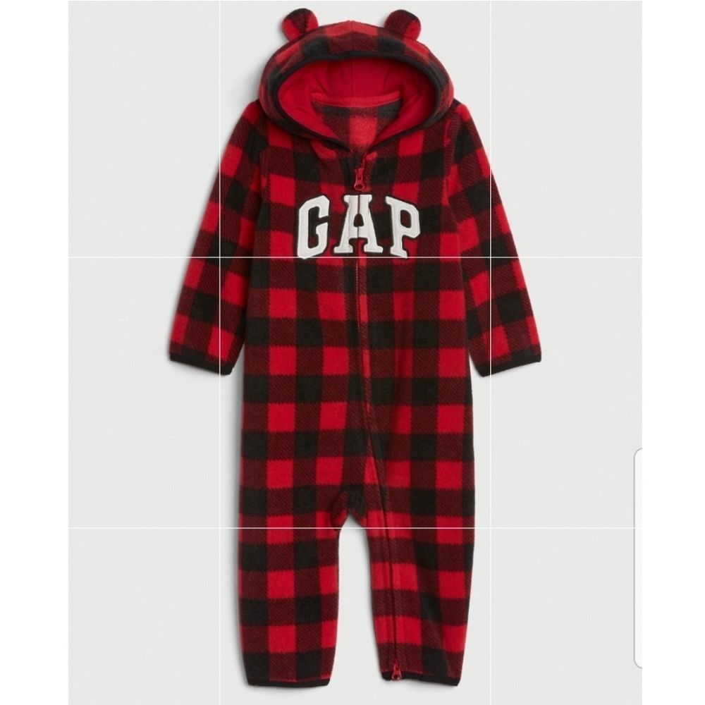 Gap Buffalo Plaid Jumpsuit with Hood